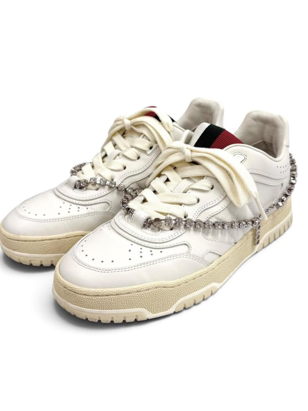 Gucci Reweb Bijou Sherry Line Leather Sneakers White